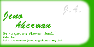 jeno akerman business card